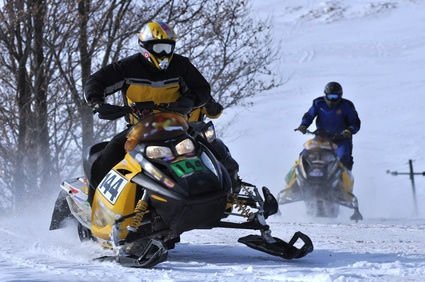Snowmobile on snow